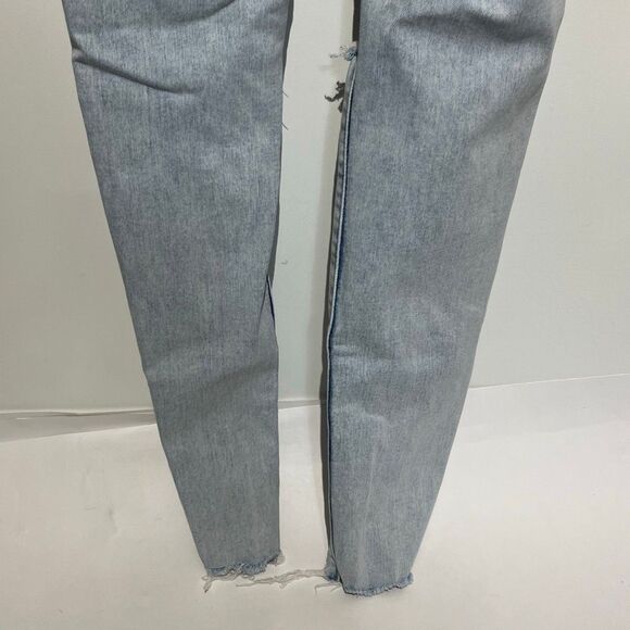 American Eagle Outfitters Women's Blue Denim Distressed Skinny Jeans Size 4 - Picture 10 of 10